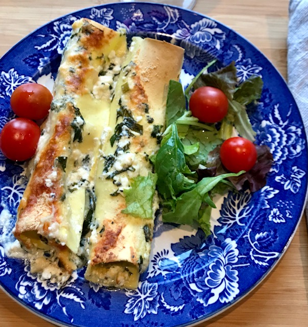 Pastarullar med Ricotta och Spenat